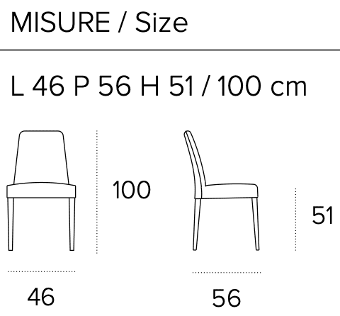 Размеры стула Target Point Zurigo